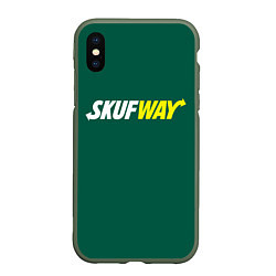 Чехол iPhone XS Max матовый Skuf - way, цвет: 3D-темно-зеленый