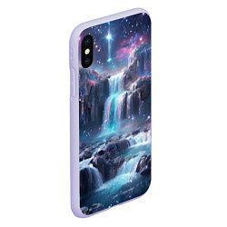 Чехол iPhone XS Max матовый Волшебный ночной водопад, цвет: 3D-светло-сиреневый — фото 2