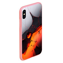 Чехол iPhone XS Max матовый Объемная плита с красной лавой иллюстрация, цвет: 3D-баблгам — фото 2