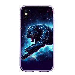 Чехол iPhone XS Max матовый Fantastic star panter - ai art fantasy, цвет: 3D-светло-сиреневый