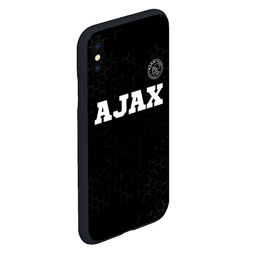 Чехол iPhone XS Max матовый Ajax sport на темном фоне посередине / 3D-Черный – фото 2