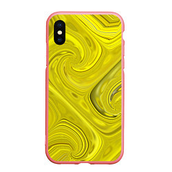 Чехол iPhone XS Max матовый Желтая абстракция, цвет: 3D-баблгам