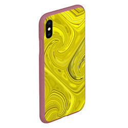 Чехол iPhone XS Max матовый Желтая абстракция, цвет: 3D-малиновый — фото 2