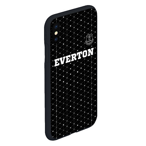 Чехол iPhone XS Max матовый Everton sport на темном фоне посередине / 3D-Черный – фото 2