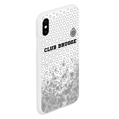 Чехол iPhone XS Max матовый Club Brugge sport на светлом фоне посередине / 3D-Белый – фото 2