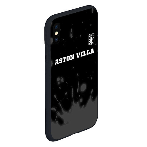 Чехол iPhone XS Max матовый Aston Villa sport на темном фоне посередине / 3D-Черный – фото 2