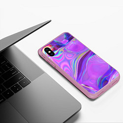 Чехол iPhone XS Max матовый Неоновый розовый бензин, цвет: 3D-розовый — фото 2