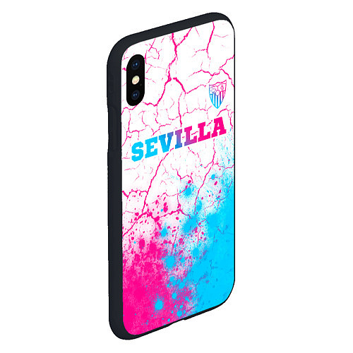 Чехол iPhone XS Max матовый Sevilla neon gradient style посередине / 3D-Черный – фото 2