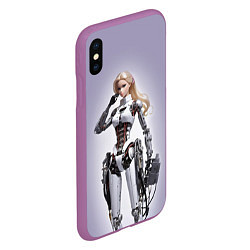 Чехол iPhone XS Max матовый Barbie cyberpunk - ai art fantasy, цвет: 3D-фиолетовый — фото 2