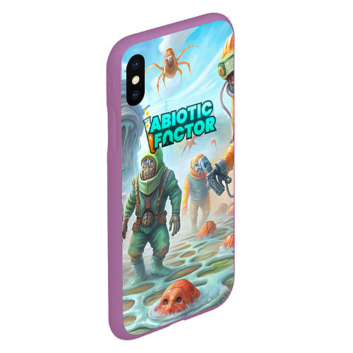 Чехол iPhone XS Max матовый Abiotic Factor монстры / 3D-Фиолетовый – фото 2