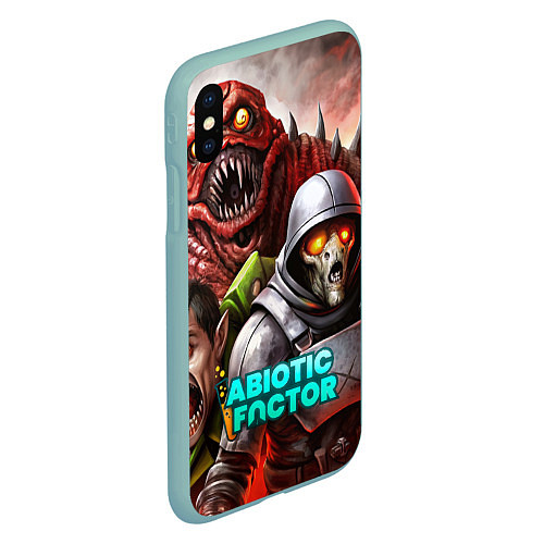 Чехол iPhone XS Max матовый Abiotic Factor и разные монстры / 3D-Мятный – фото 2