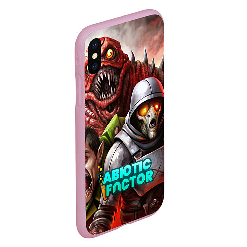 Чехол iPhone XS Max матовый Abiotic Factor и разные монстры / 3D-Розовый – фото 2