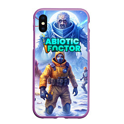 Чехол iPhone XS Max матовый Abiotic Factor ледяной ужас, цвет: 3D-фиолетовый