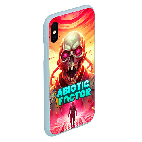 Чехол iPhone XS Max матовый Abiotic Factor монстр с черепом / 3D-Голубой – фото 2