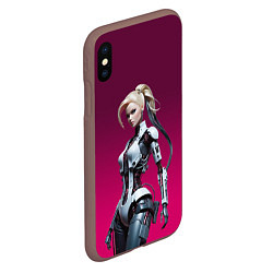 Чехол iPhone XS Max матовый Beauty cyber Barbie - ai art fantasy, цвет: 3D-коричневый — фото 2