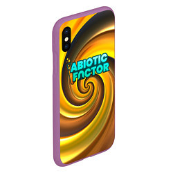 Чехол iPhone XS Max матовый Abiotic Factor желтый фон, цвет: 3D-фиолетовый — фото 2