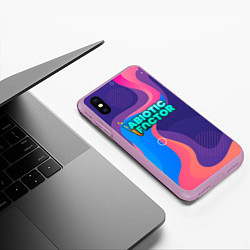 Чехол iPhone XS Max матовый Abiotic Factor яркие полосы, цвет: 3D-сиреневый — фото 2