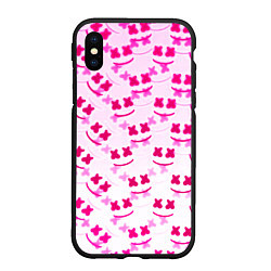 Чехол iPhone XS Max матовый Marshmello pink colors, цвет: 3D-черный