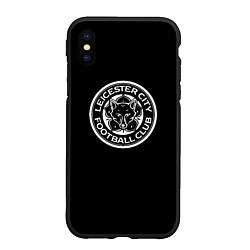 Чехол iPhone XS Max матовый Leicester City fc club, цвет: 3D-черный