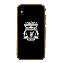 Чехол iPhone XS Max матовый Liverpool fc club, цвет: 3D-коричневый