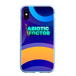 Чехол iPhone XS Max матовый Abiotic Factor цветные круги и лого, цвет: 3D-голубой