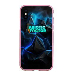 Чехол iPhone XS Max матовый Abiotic Factor логотип холодный фон, цвет: 3D-розовый