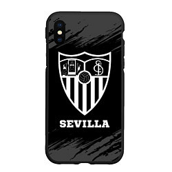 Чехол iPhone XS Max матовый Sevilla sport на темном фоне, цвет: 3D-черный