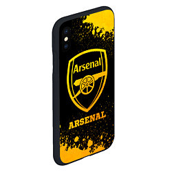 Чехол iPhone XS Max матовый Arsenal - gold gradient, цвет: 3D-черный — фото 2