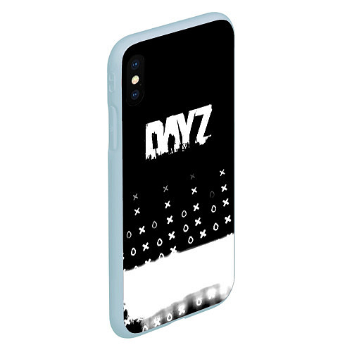 Чехол iPhone XS Max матовый Dayz game pattern logo / 3D-Голубой – фото 2