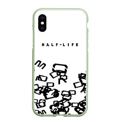 Чехол iPhone XS Max матовый Half life symbol steel gordon, цвет: 3D-салатовый