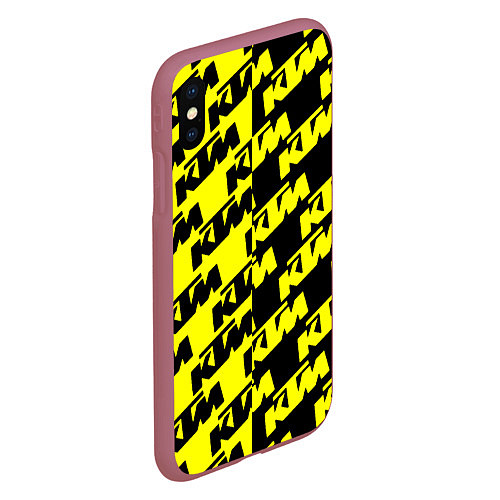 Чехол iPhone XS Max матовый KTU жёлто чёрный стиль / 3D-Малиновый – фото 2