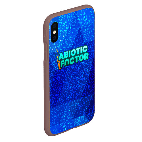 Чехол iPhone XS Max матовый Abiotic Factor logo blue neon / 3D-Коричневый – фото 2