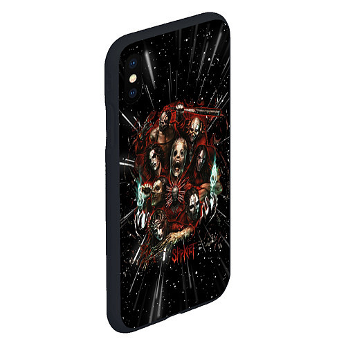 Чехол iPhone XS Max матовый Slipknot rock band / 3D-Черный – фото 2