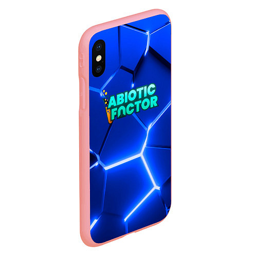 Чехол iPhone XS Max матовый Abiotic Factor логотип на синем неоновом фоне / 3D-Баблгам – фото 2