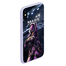 Чехол iPhone XS Max матовый Mass Effect ТалиЗора и космический корабль, цвет: 3D-светло-сиреневый — фото 2