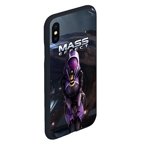 Чехол iPhone XS Max матовый Mass Effect ТалиЗора и космический корабль / 3D-Черный – фото 2