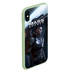 Чехол iPhone XS Max матовый Mass Effect game, цвет: 3D-салатовый — фото 2