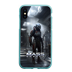 Чехол iPhone XS Max матовый Mass Effect game - пришелец, цвет: 3D-мятный