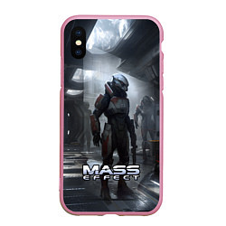 Чехол iPhone XS Max матовый Mass Effect game - пришелец, цвет: 3D-розовый