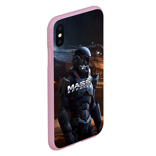 Чехол iPhone XS Max матовый Mass Effect game space / 3D-Розовый – фото 2