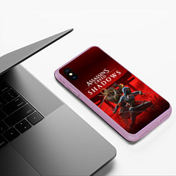 Чехол iPhone XS Max матовый Персонажи Assassins creed shadows, цвет: 3D-сиреневый — фото 2