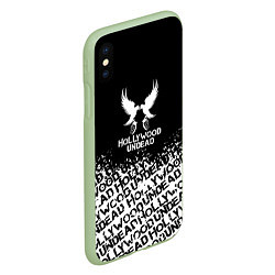 Чехол iPhone XS Max матовый Hollywood Undead rock, цвет: 3D-салатовый — фото 2