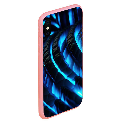 Чехол iPhone XS Max матовый Неоновая яркая геометрическая абстракция со светом / 3D-Баблгам – фото 2