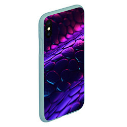 Чехол iPhone XS Max матовый Фиолетовая абстрактная текстура неоновая, цвет: 3D-мятный — фото 2