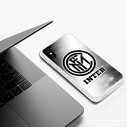 Чехол iPhone XS Max матовый Inter sport на светлом фоне, цвет: 3D-белый — фото 2