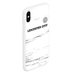 Чехол iPhone XS Max матовый Leicester City sport на светлом фоне посередине, цвет: 3D-белый — фото 2