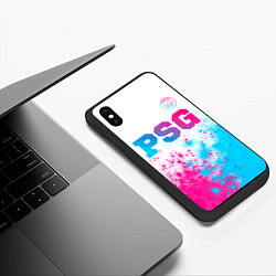 Чехол iPhone XS Max матовый PSG neon gradient style посередине, цвет: 3D-черный — фото 2