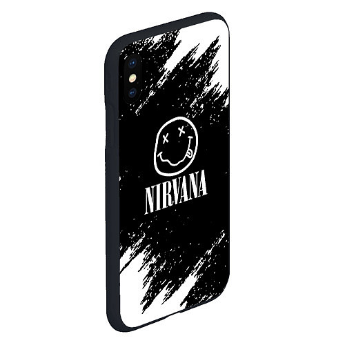 Чехол iPhone XS Max матовый Nirvana текустура краски / 3D-Черный – фото 2