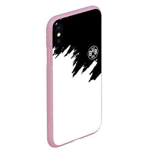 Чехол iPhone XS Max матовый Borussia краски белые / 3D-Розовый – фото 2