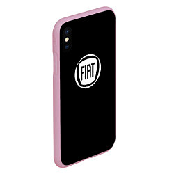 Чехол iPhone XS Max матовый FIAT logo white, цвет: 3D-розовый — фото 2